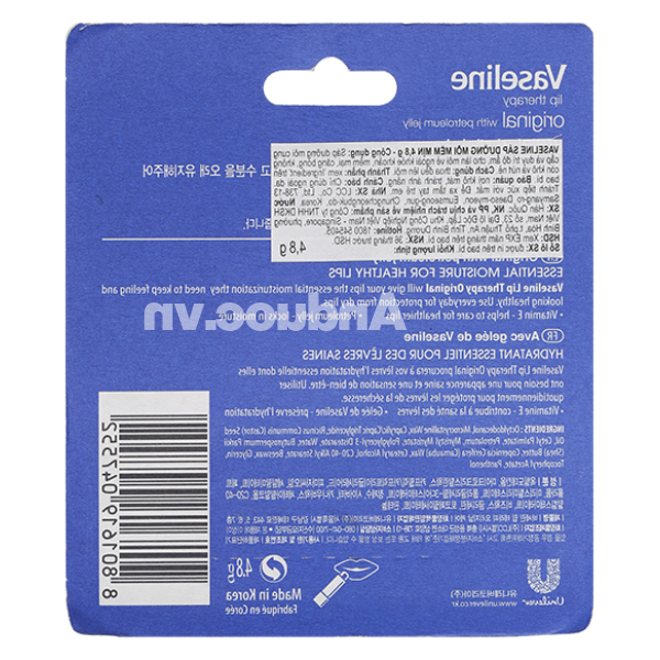 Sáp dưỡng môi Vaseline Original duy trì độ ẩm cho môi mềm mại thỏi 4.8g