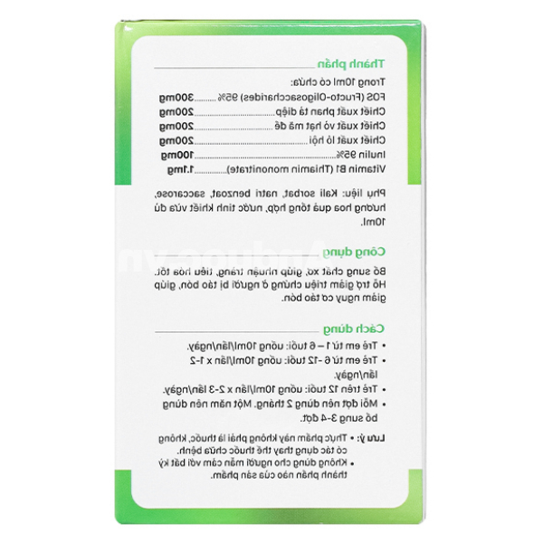 Dung dịch chất xơ JV bổ sung chất xơ, hỗ trợ giảm táo bón hộp 20 ống x 10ml