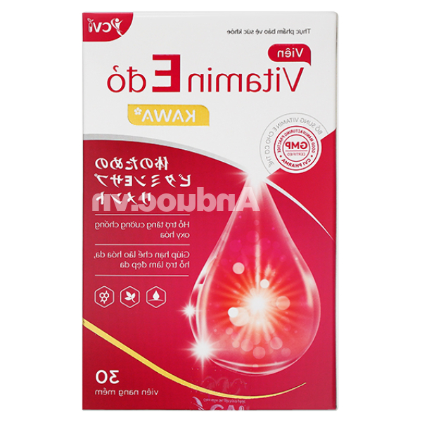 Vitamin E đỏ Kawa hạn chế lão hóa, làm đẹp da hộp 30 viên