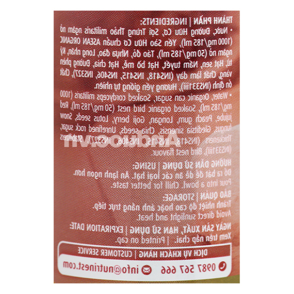 Chè dưỡng nhan tổ yến và trùng thảo Green Bird chai 185ml