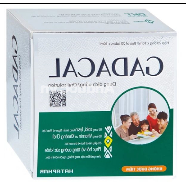 Dung dịch uống Gadacal bổ sung calci, lysin và các vitamin cho cơ thể (20 ống x 10ml)