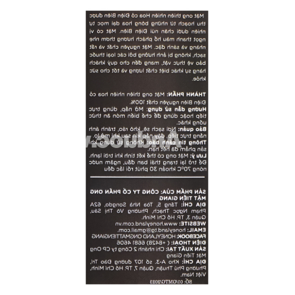 Mật ong thiên nhiên Hoa Cỏ Điện Biên Honey Land chai 520g