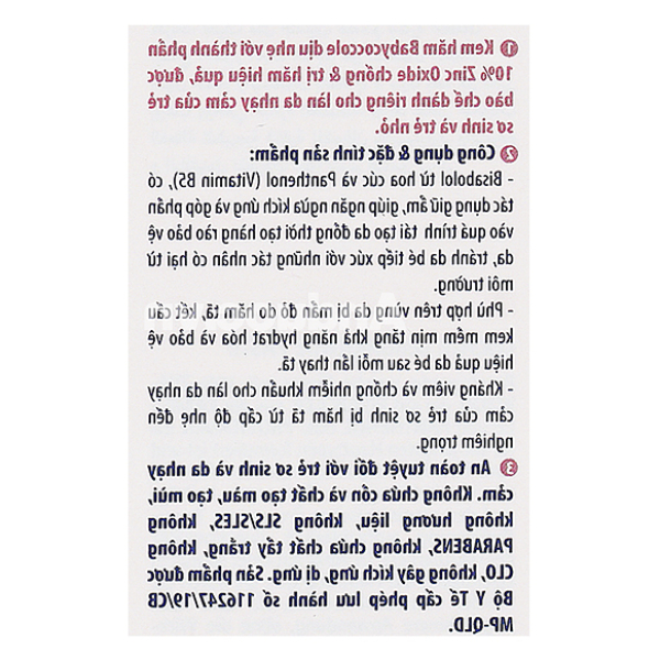 Kem Babycoccole chống hăm tã làm dịu da cho bé tuýp 75ml
