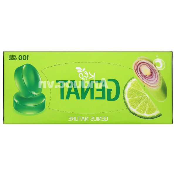 Kẹo ngậm Genat Lime and Lemongrass candy Chanh Sả hộp 100 viên