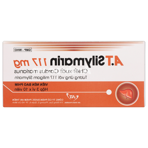 A.T Silymarin 117mg hỗ trợ trị bệnh viêm gan mạn tính, xơ gan (3 vỉ x 10 viên)
