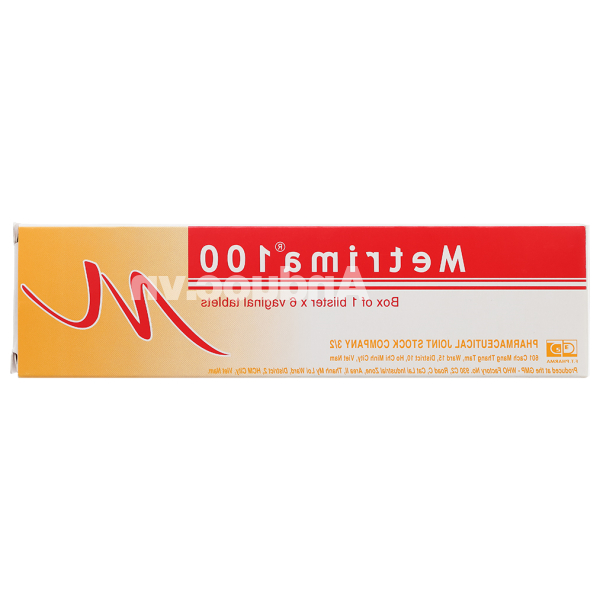 Viên đặt âm đạo Metrima 100 trị bệnh nấm Candida ở âm hộ, âm đạo (1 vỉ x 6 viên)
